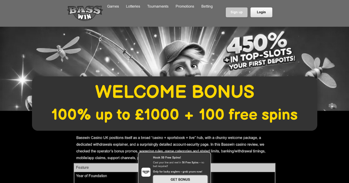 Basswin Casino - UK's Top Online Slots & Fast Payouts